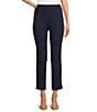 Color:Dark Navy - Image 1 - Lucia Ponte Knit Elastic Waistband Straight Pull-On Ankle Pants