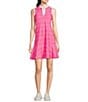 Color:Garden Gate Spring Pink/White - Image 1 - Maryanne Sport Knit Garden Gate Print Contrast Drop Waist Flounce Hem Dress