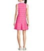 Color:Garden Gate Spring Pink/White - Image 2 - Maryanne Sport Knit Garden Gate Print Contrast Drop Waist Flounce Hem Dress