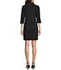 Jude Connally Midge Ponte Button Front Point Collar Long Sleeve Dress, Color:Black Gold - Image 2