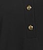 Jude Connally Midge Ponte Button Front Point Collar Long Sleeve Dress, Color:Black Gold - Image 3
