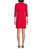 Jude Connally Midge Ponte Button Front Point Collar Long Sleeve Dress, Color:Red Gold - Image 2