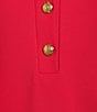 Jude Connally Midge Ponte Button Front Point Collar Long Sleeve Dress, Color:Red Gold - Image 3
