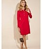 Jude Connally Midge Ponte Button Front Point Collar Long Sleeve Dress, Color:Red Gold - Image 4