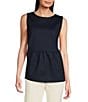 Jude Connally Millie Jude Denim Scoop Neck Sleeveless Gathered Empire Waist Top, Color:Navy - Image 1