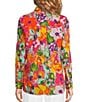 Color:Grand Garden Spring Pink - Image 2 - Pru Cotton Voile Grand Garden Spring Pink Print Point Collar Long Sleeve Shirt