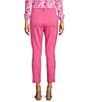 Color:Peony Pink - Image 2 - Rikki Stretch Ponte Knit Slim Straight-Leg Pull-On Ankle Pants