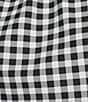 Color:Gingham Black - Image 3 - Shari Stretch Knit Gingham Print Ruffle Trim Mock Neck Cap Sleeve Shift Dress