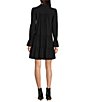 Color:Black - Image 2 - Tammi Stretch Jude Cloth Knit Split V-Neck Long Ruffled Sleeve Tiered Dress