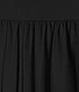 Color:Black - Image 3 - Tammi Stretch Jude Cloth Knit Split V-Neck Long Ruffled Sleeve Tiered Dress