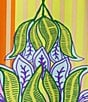 Color:Lotus Multi - Image 3 - Tierney Lotus Floral Print Knit Point Collar V-Neck Short Puff Sleeve Flounce Hem Dress