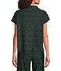 Jude Connally Tillie Garden Lattice Print Coordinating Ultralight Jude Cloth Drape Crew Neck Cap Sleeve Top, Color:Garden Lattice Navy - Image 2