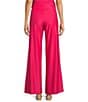 Color:Hibiscus - Image 2 - Trixie Jude Cloth Knit Solid Wide-Leg Pull-On Coordinating Pant