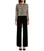 Color:Black - Image 3 - Trixie Stretch Velvet Straight Wide Leg Pull-On Pants