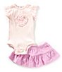 Juicy Couture Baby Girls Flutter-Sleeve Heart-Shaped Logo Graphic & Solid Skirted Panty Set, Color:Assorted - Image 1