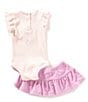Juicy Couture Baby Girls Flutter-Sleeve Heart-Shaped Logo Graphic & Solid Skirted Panty Set, Color:Assorted - Image 2