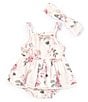 Color:Assorted - Image 1 - Baby Girls Newborn-9 Months Sleeveless Floral-Printed Muslin Skirted Bodysuit