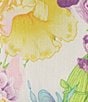 Color:Ivory/Multi - Image 3 - Chiffon Lurex Floral Print Tie Mock Neck Sleeveless A-Line Midi Dress