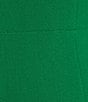 Color:Resort Emerald - Image 3 - Crepe Square Neck Short Sleeve Pleated Front Slit Knee Length Sheath Dress