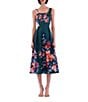 Julia Jordan Floral Print Mikado Midi Gown, Color:Green Multi - Image 1