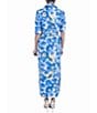 Color:Blue Multi - Image 2 - Floral Printed Poplin Collared Neckline 3/4 Sleeve Shirt Dress