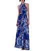 Julia Jordan Halter Neck Floral Pleated Maxi Dress - Image 1