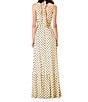 Julia Jordan Mesh Halter Polka Dot Maxi Dress, Color:Ivory/Black - Image 2