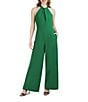 Color:Kelly Green - Image 1 - Halter Twist Neck Sleeveless Pocketed Jumpsuit