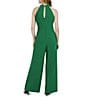 Color:Kelly Green - Image 2 - Halter Twist Neck Sleeveless Pocketed Jumpsuit