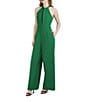 Color:Kelly Green - Image 4 - Halter Twist Neck Sleeveless Pocketed Jumpsuit