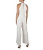 Julia Jordan Halter Twist Neck Sleeveless Pocketed Jumpsuit, Color:Ivory - Image 2