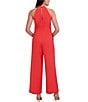 Julia Jordan Halter Twist Neck Sleeveless Pocketed Jumpsuit, Color:Coral Reef - Image 2