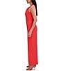 Julia Jordan Halter Twist Neck Sleeveless Pocketed Jumpsuit, Color:Coral Reef - Image 3