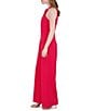 Julia Jordan Halter Twist Neck Sleeveless Pocketed Jumpsuit, Color:Dragon Fruit - Image 3