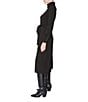 Julia Jordan Knit Long Sleeve Belted Turtleneck Sheath Midi Dress, Color:Black - Image 3