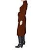 Julia Jordan Knit Long Sleeve Belted Turtleneck Sheath Midi Dress, Color:Brown - Image 3