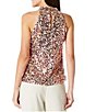 Julia Jordan Knot Halter Neck Sequin Mesh Top, Color:Nude Multi - Image 2