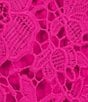 Color:Fuchsia - Image 3 - Lace Split V-Neck Sleeveless Crepe Wide Leg Jumpsuit