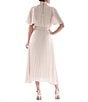 Julia Jordan Mock Neck Pleated Satin Yoryu Blouson Midi Dress, Color:Cream - Image 2