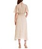 Julia Jordan Mock Neck Pleated Satin Yoryu Blouson Midi Dress, Color:Cream - Image 2
