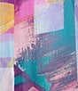 Color:Multi - Image 3 - Printed Chiffon Mock Neck Short Sleeve Blouson Midi Dress