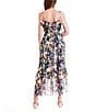 Julia Jordan Printed Chiffon Tie Shoulder Sleeveless Ruffle Tier A-Line Maxi Dress, Color:Navy Multi - Image 2