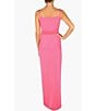Color:Hot Pink - Image 2 - Satin Cowl Neckline Sleeveless Belted Dress