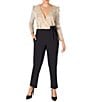 Julia Jordan Sequin & Crepe Long Sleeve Jumpsuit, Color:Ivory/Black - Image 1