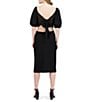 Julia Jordan Short Puffed Sleeve Square Neck Side Cut-Out Sheath Midi Dress - Image 2