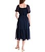 Julia Jordan Short Sleeve Self Tie Sash Midi Dress, Color:Navy - Image 2