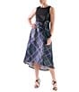 Julia Jordan Sleeveless Plaid Print Hi-Low Midi Dress With Belted Bow, Color:Multi - Image 1