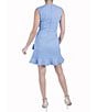 Color:Blue Bell - Image 2 - Stretch Round Neckline Cap Sleeve Ruffle Hem Dress