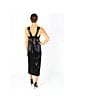 Color:Black - Image 2 - Stretch Satin Sleeveless Bow Back Midi Dress
