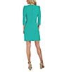 Julia Jordan Stretch V-Neck 3/4 Sleeve Knot Waist Sheath Dress, Color:Aqua Fresh - Image 2